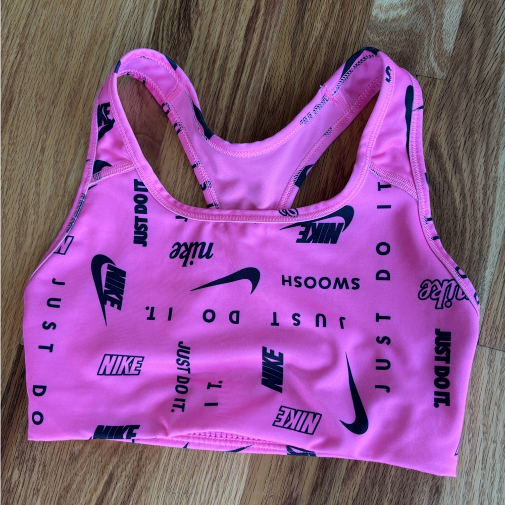Nike Pink and Black Sports Bra